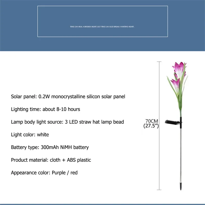 

OUFULA Solar Lawn Lamps Lily Flower Artificial Flower LED Lamp Garden Outdoor