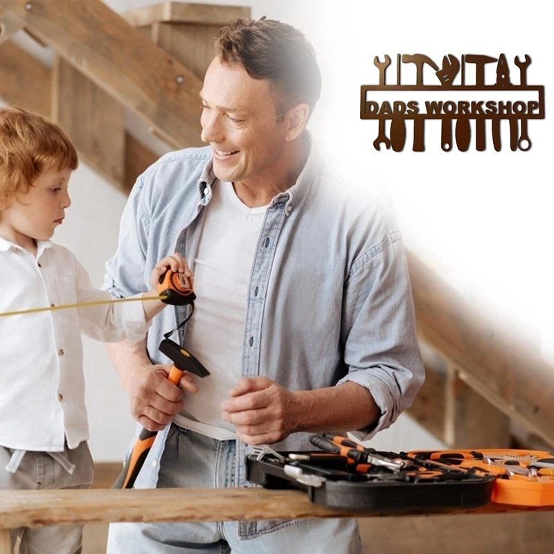 

Stainless Steel Workshop Pendant Dad Workshop Wall Hanging Decor Fathers Day Gift for Workshop Maintenance Room Decor