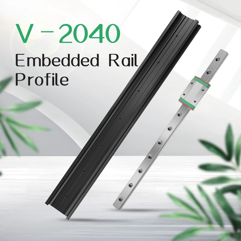 Черный алюминиевый профиль 2040 V-Slot + MGN 12C 12H линейная направляющая 200-500 мм для