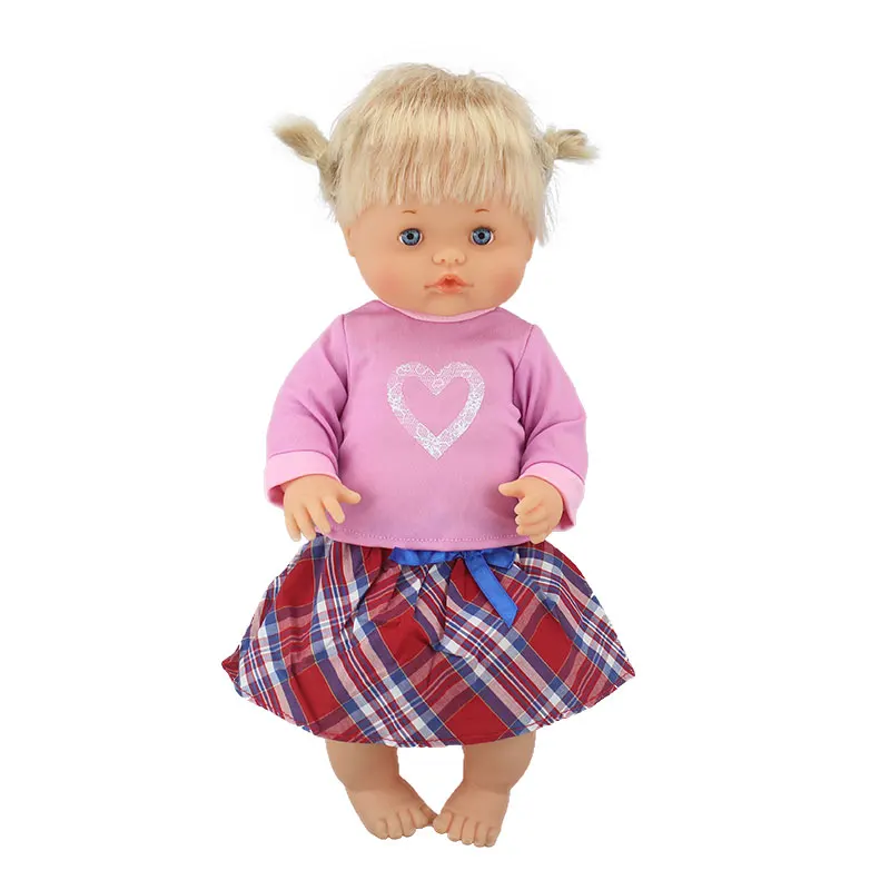 Новая многократная стильная одежда подходит 40 см 41 см кукла Nenuco Ropa y su Hermanita фиолетовая футболка с длинными рукавами в фиолетовый горошек брюки со шляпой - Цвет: 02