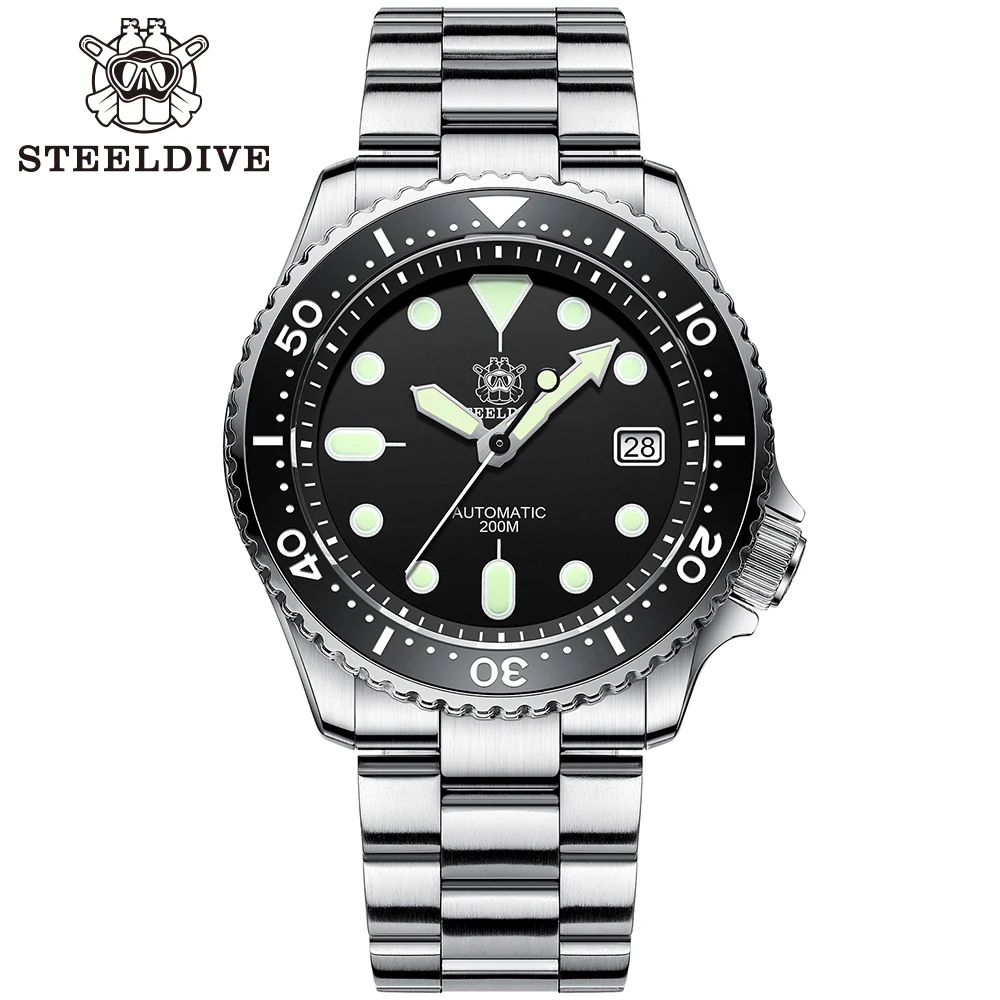 

2021 STEELDIVE SD1996 316L Stainless Steel JAPAN Automatic Winding NH35 Movement Ceramic Bezel Men's 200m Dive Mechanical Watch