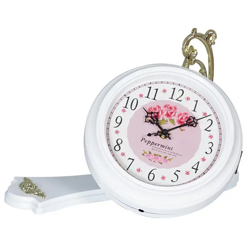 

1pc Flower Elegant European Style Mute Wall Clock Wall Clock Adornment Hanging Clock