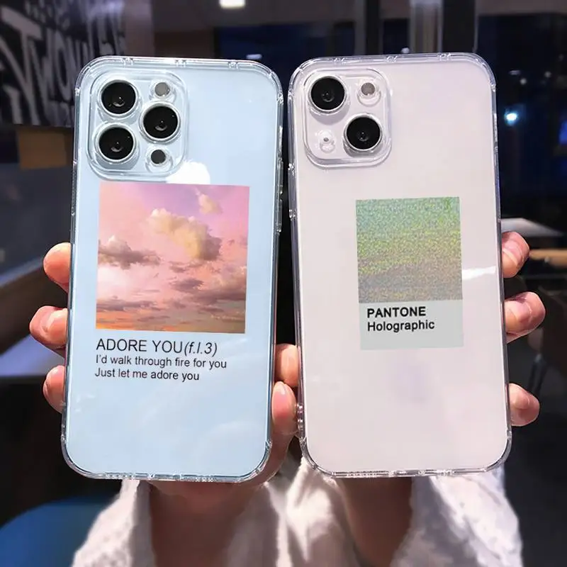 

Flower Summer Pink Phone Case For iphone 13 12 11 8 7 plus mini x xs xr pro max Transparent soft