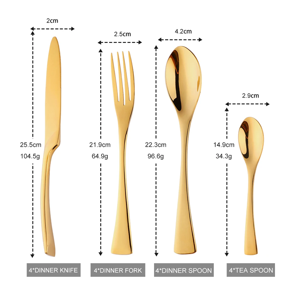 Набор столовых приборов из нержавеющей стали 24 предмета|dinner set|dinnerware setgolden dinnerware |