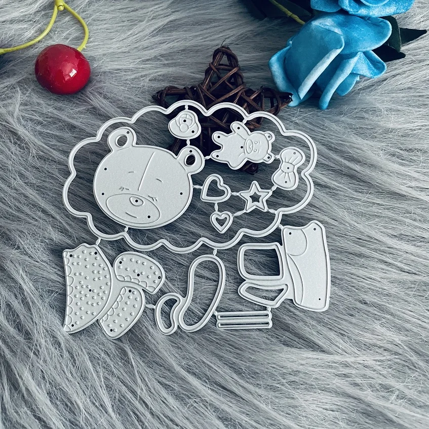 Металлический нож для вырезания медведя панды из стали для скрапбукинга и открыток с фотографиями.