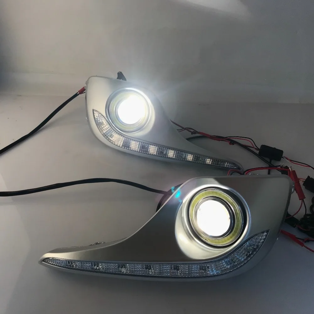 Противотуманная фара в сборе Osmrk для Toyota Highlander cob angel eye светодиодные дневные