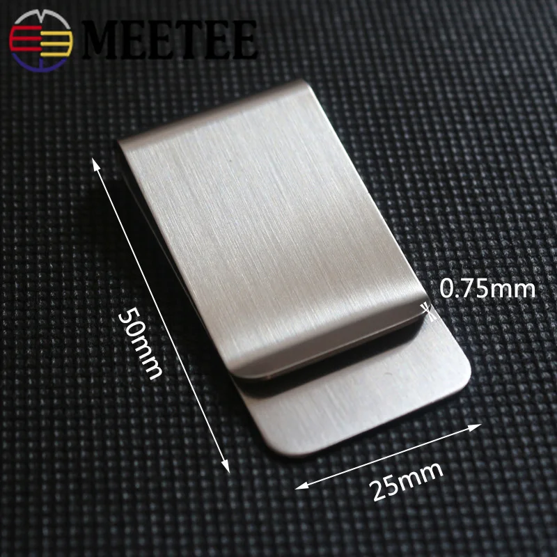 Металлический зажим для денег Meetee 2 шт. из нержавеющей стали кожаный ноутбука