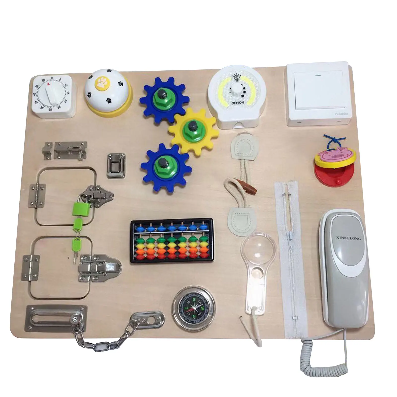 

Baby Toys Montessori Locks Latches Busy Board Wooden Early Educational Board Toy Sensory Preschool Training Game Kids Toy Gift