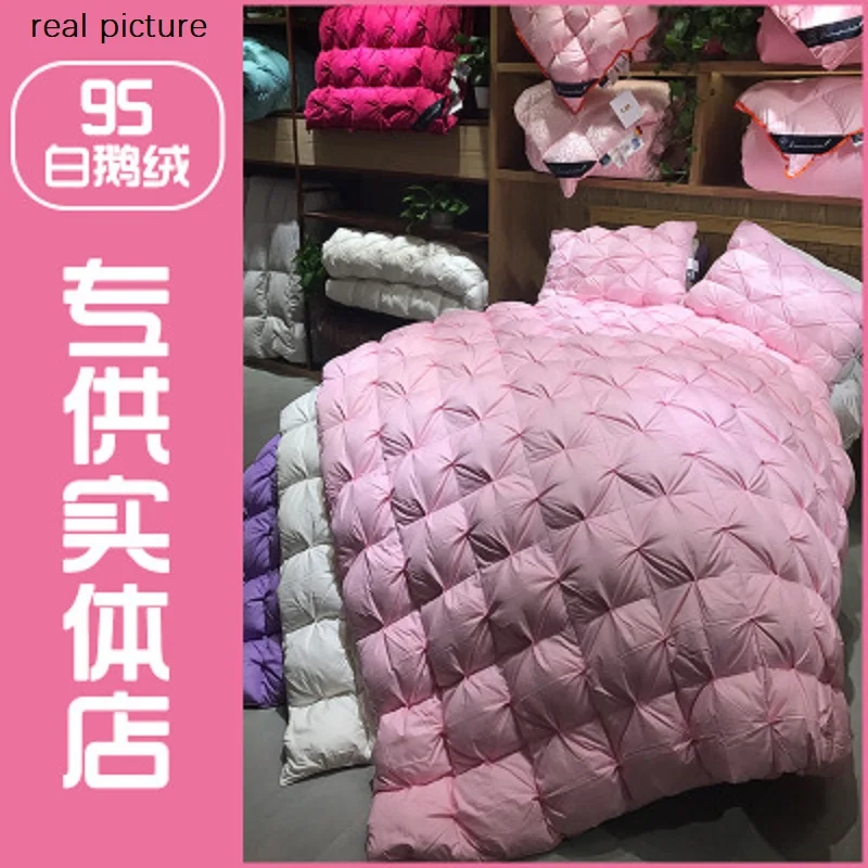 Наполнитель 95% гусиный пух Хлопок Ткань высокого уровня Стеганный килт Король