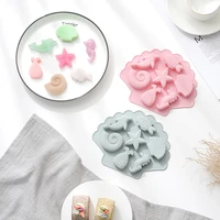 silicone ocean cake moulds non stick kitchen bakeware cake mould pan pudding maker mold diy chocolate chip mold baking tool