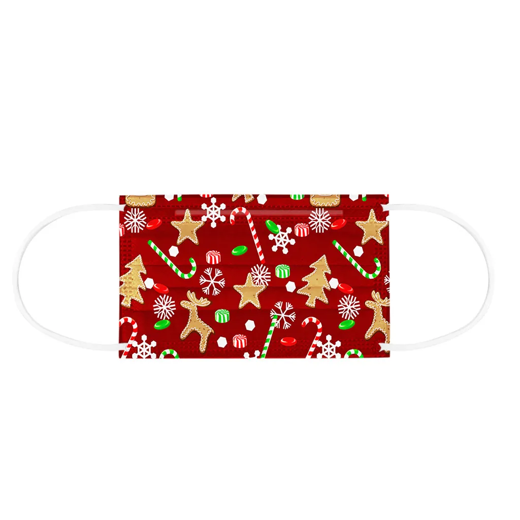 10 шт. Одноразовые Дышащие маски с рождественским принтом| |