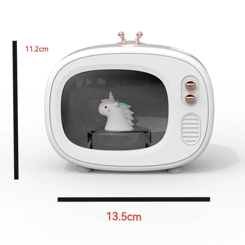Humidificador USB de TV de dibujos animados con luz nocturna LED Multicolor, ambientador port&aacute;til, Humidificador silencioso de 400ml, decoraci&oacute;n del hogar y dormitorio-4