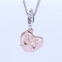 amas s925 silver openable heart necklace pendant string decorated heart swing charm beads
