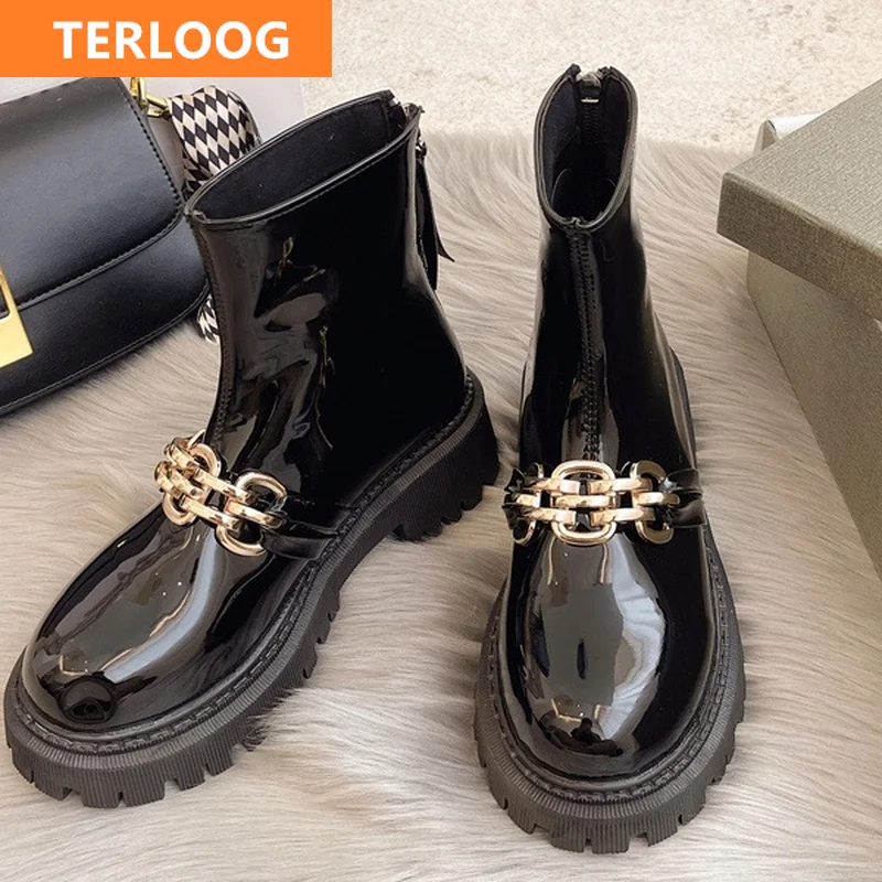 

Ботинки Челси, модные женские ботильоны 2022, зимняя обувь на толстой подошве в стиле панк на высоком каблуке, дизайнерская роскошная женская ...