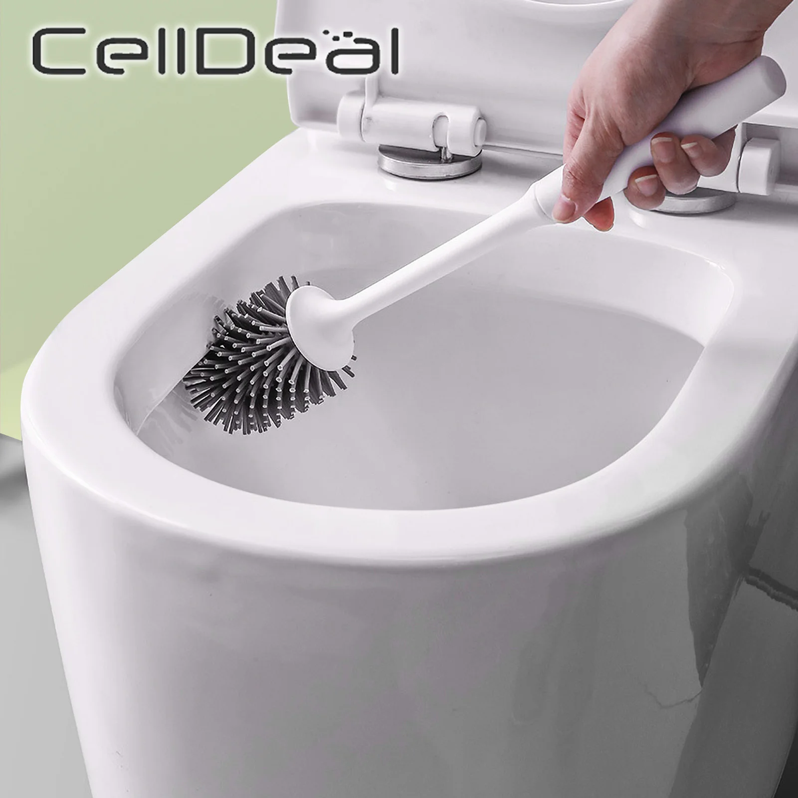 Щетка для унитаза с резиновой головкой настольная силиконовая щетка длинной