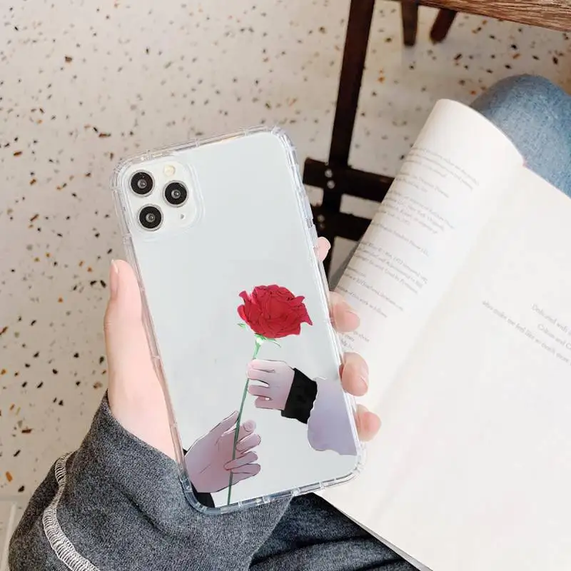 

Finger Art Aesthetic Hand Phone Case Transparent soft For iphone 5 5s 5c se 6 6s 7 8 11 12 plus mini x xs xr pro max