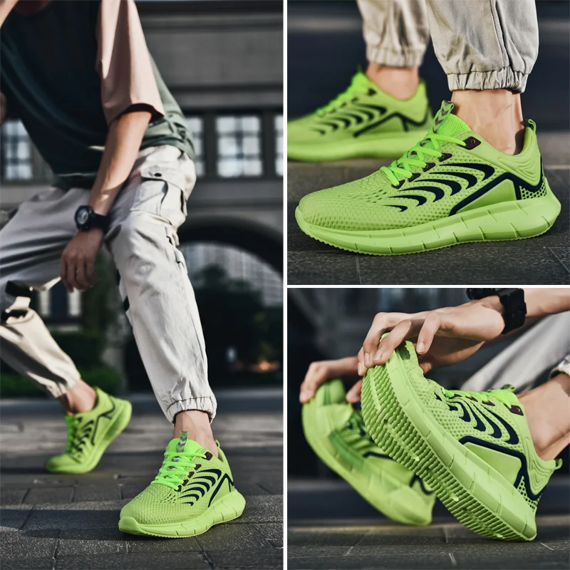 Мужские Нескользящие кроссовки дышащие для бега и занятий на свежем воздухе