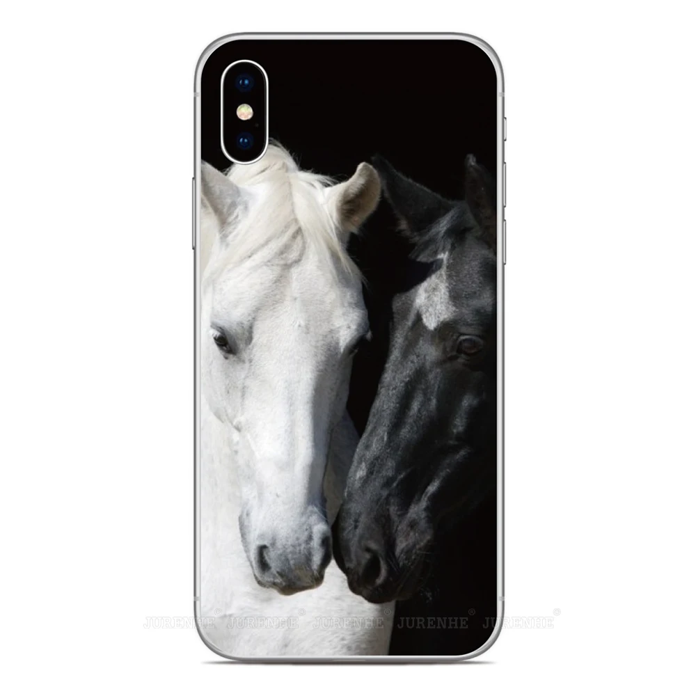 Чехол из силикона и ТПУ для черный белый цвет чехол в виде лошади Wiko вид 4 2 Go XL U Feel