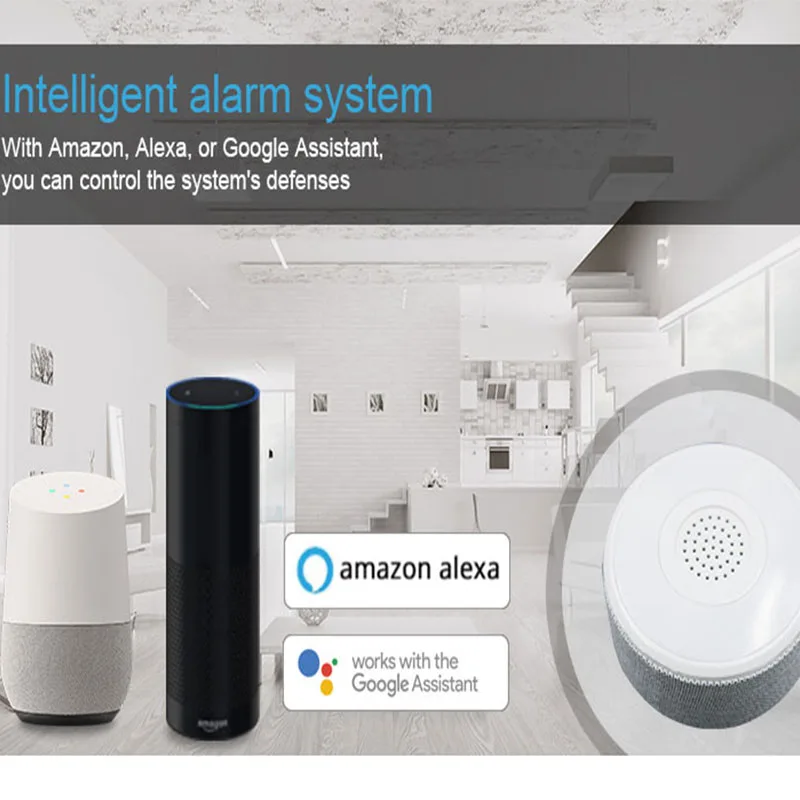 

Smart Home Wireless RF433 Alarm Kit Tuya Smart Securtiy Alarm System with PIR Sensor SOS Siren Alarm Support Alexa Google Home