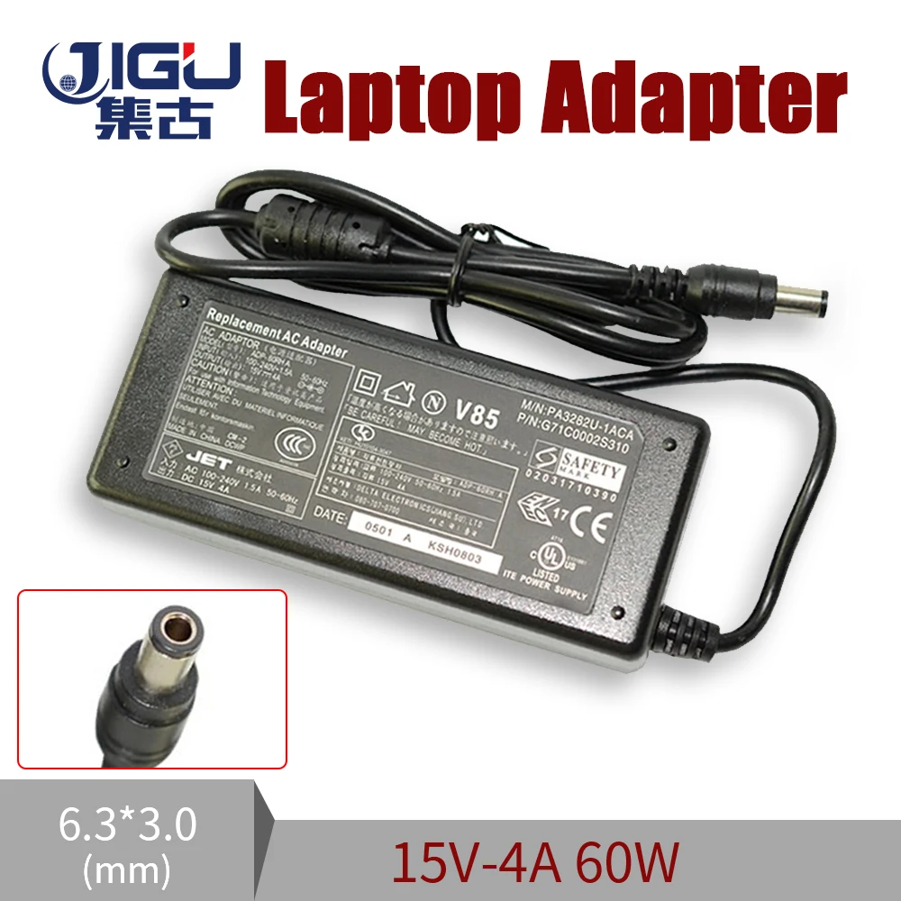 

15V 4A 6.3*3.0MM 60W Replacement For Toshiba Satellite PA3282U-1ACA PA2450U-00489A 3220 Laptop AC Charger Power Adapter
