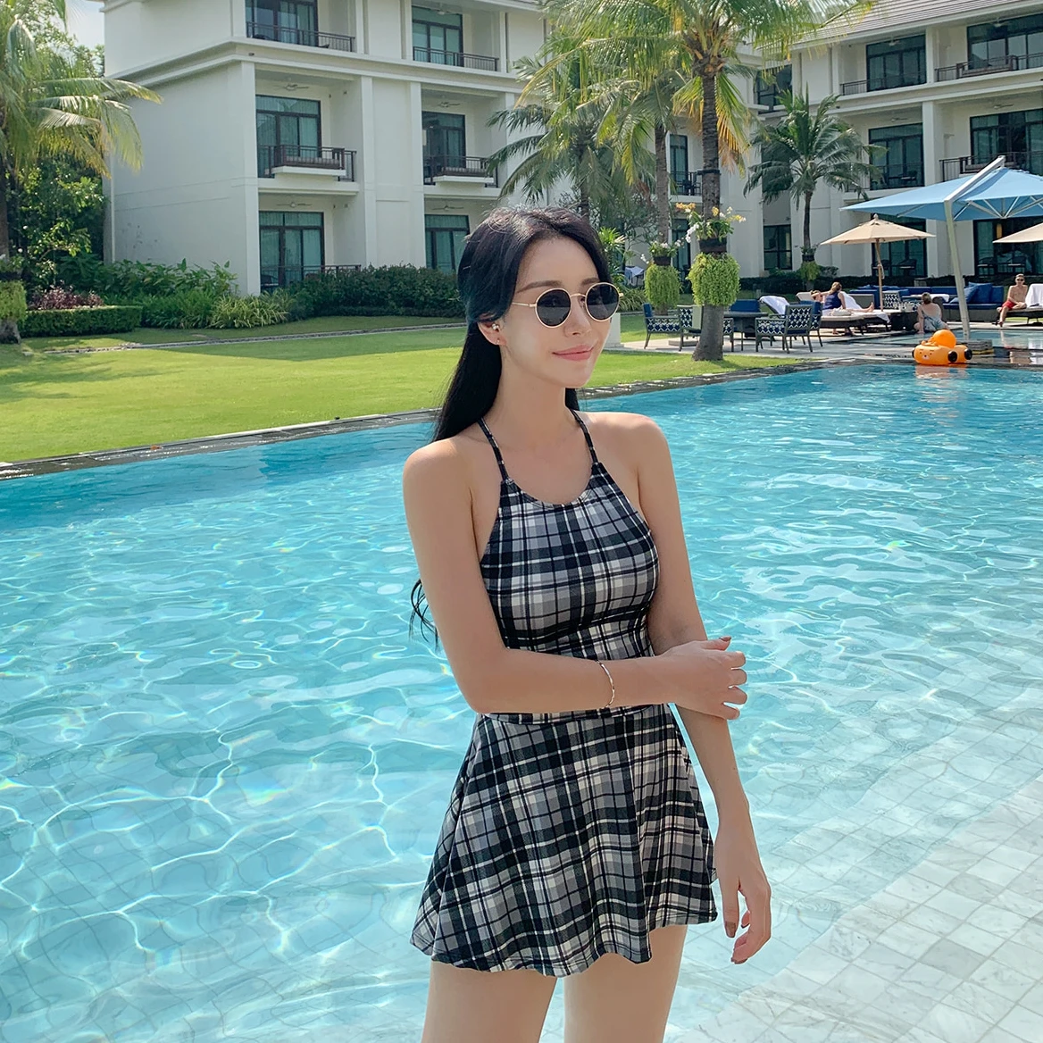 Женская цельная юбка Пляжная бандажная Сексуальная Новинка 2019 года купальный