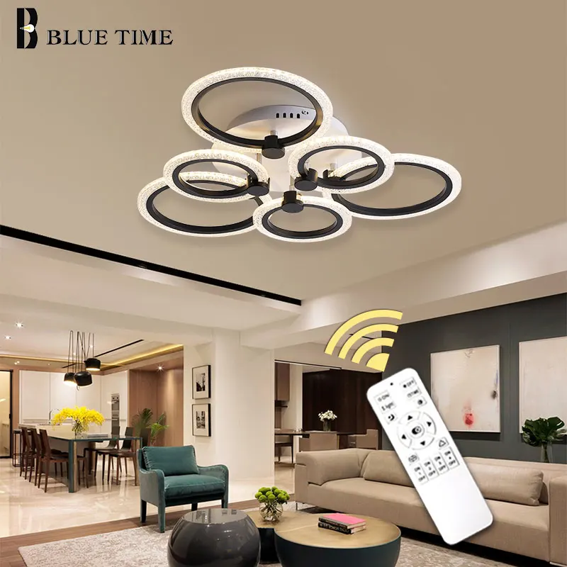 Современная светодиодная люстра 6 круглых ламп акриловая потолочная лампа