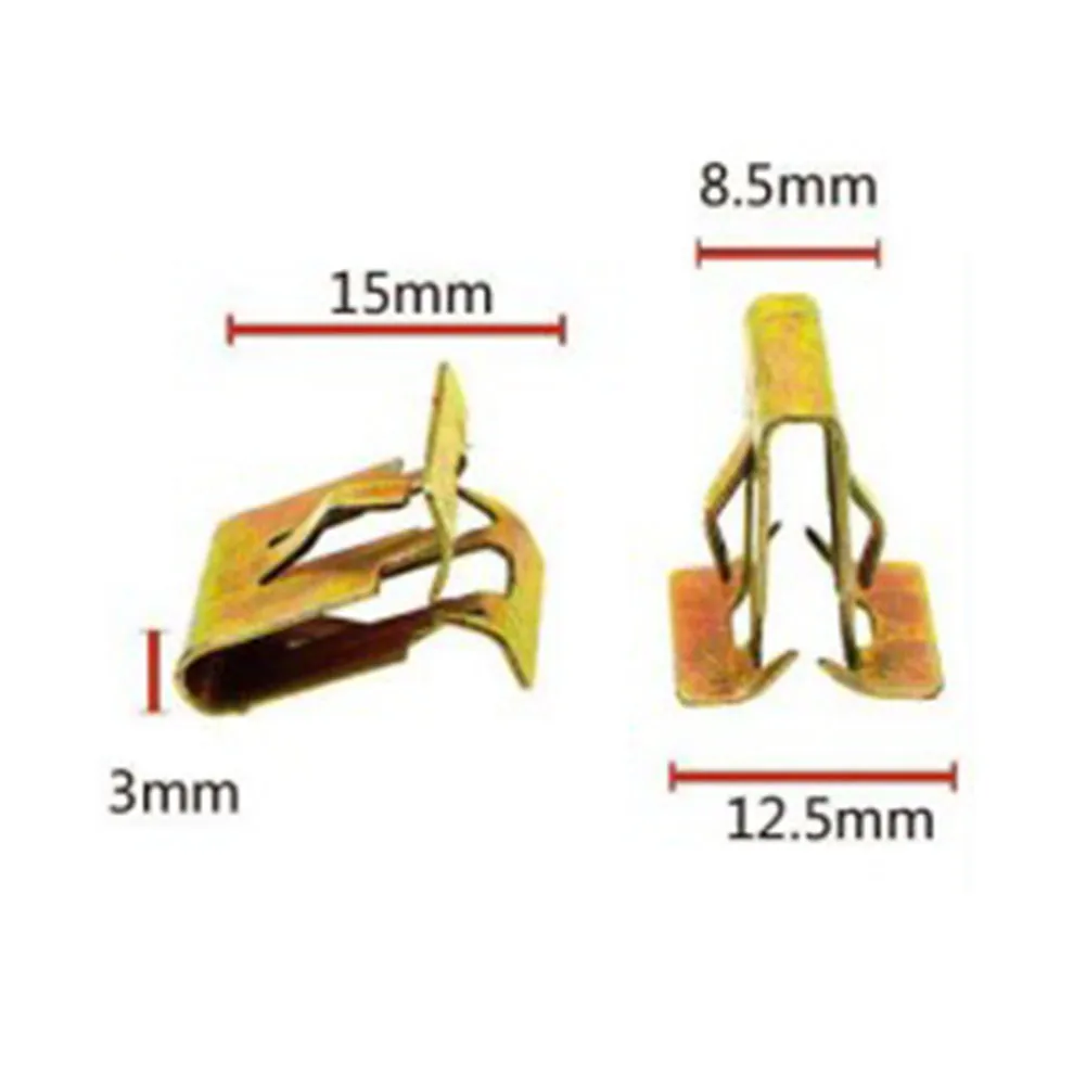 

12.2x12.7x15.5mm Metal Retainer Clip 20PCS 20pcs Bronze Tone Dashboard Trim