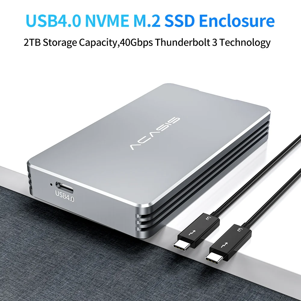 Acasis USB 4 0 Мобильный M.2 Nvme корпус 40Gbps Type C Интерфейс совместим с Thunderbolt 3/4 и 4/3 2/3 1/3