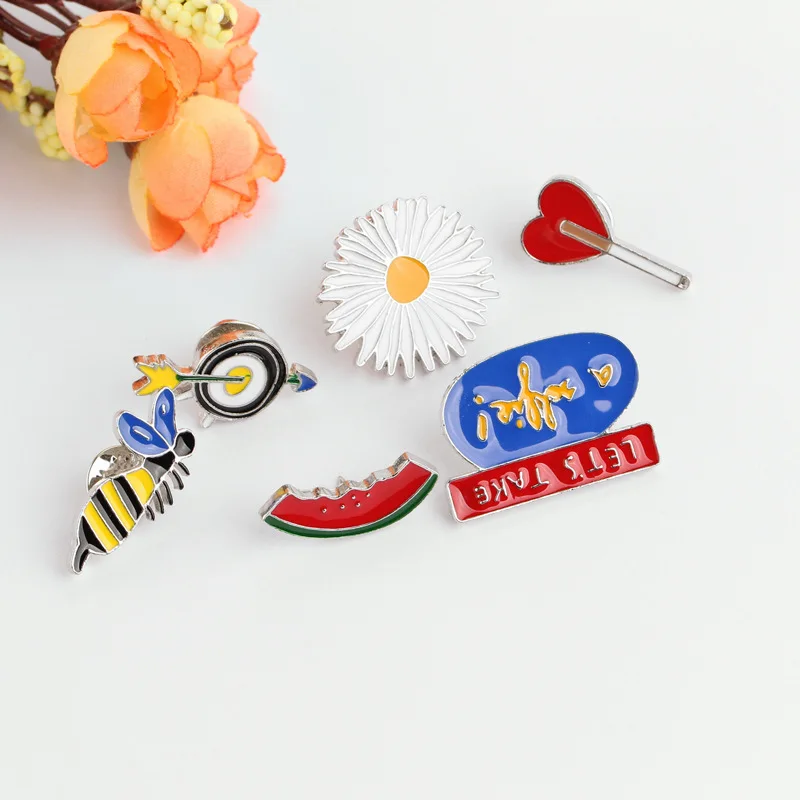 Значок Ананасовый Одуванчик дартс пчела арбуз любовь для влюбленных дети