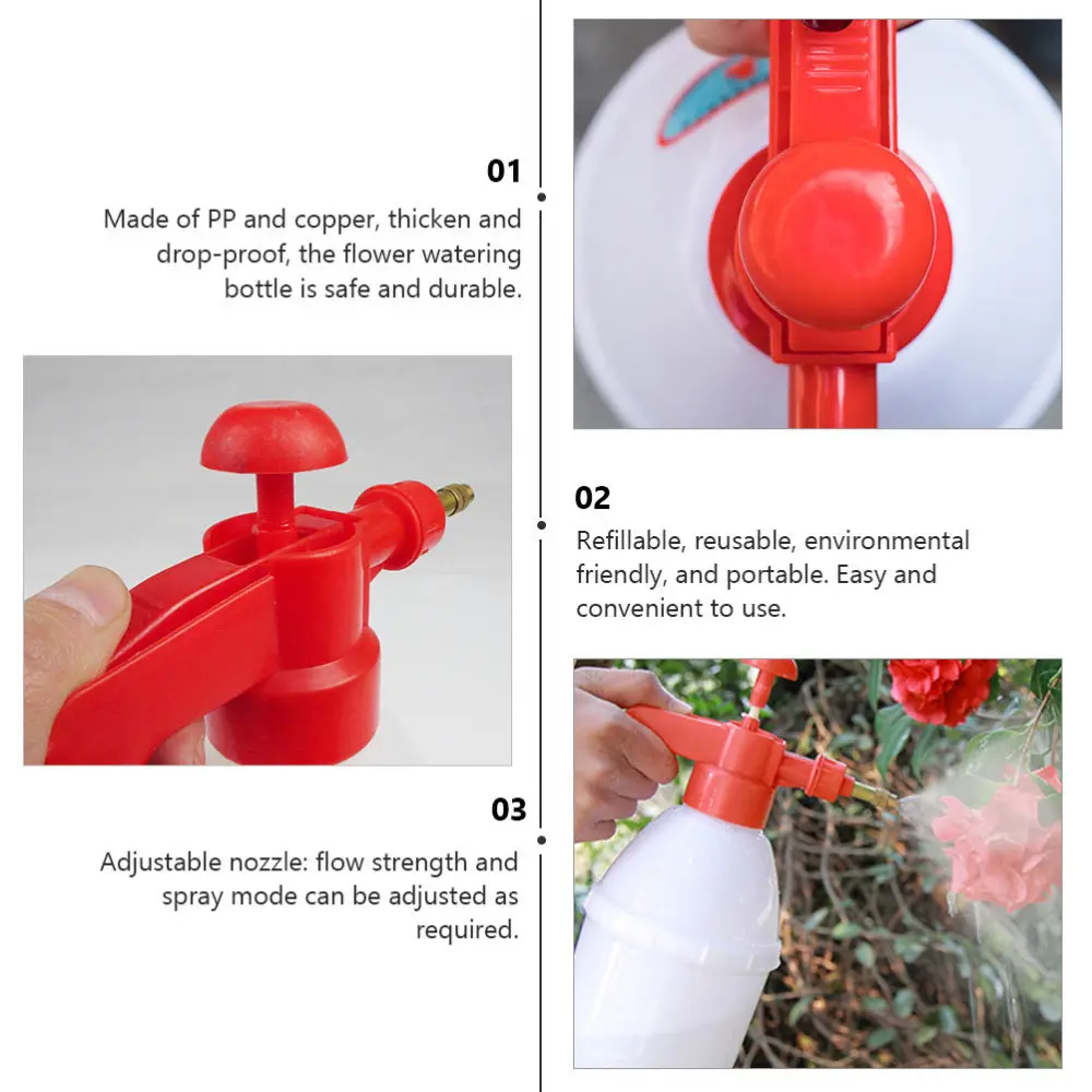 

2pcs 0.8L Adjustable Nozzle Watering Can Pressure Spray Bottle Mist Sprayer