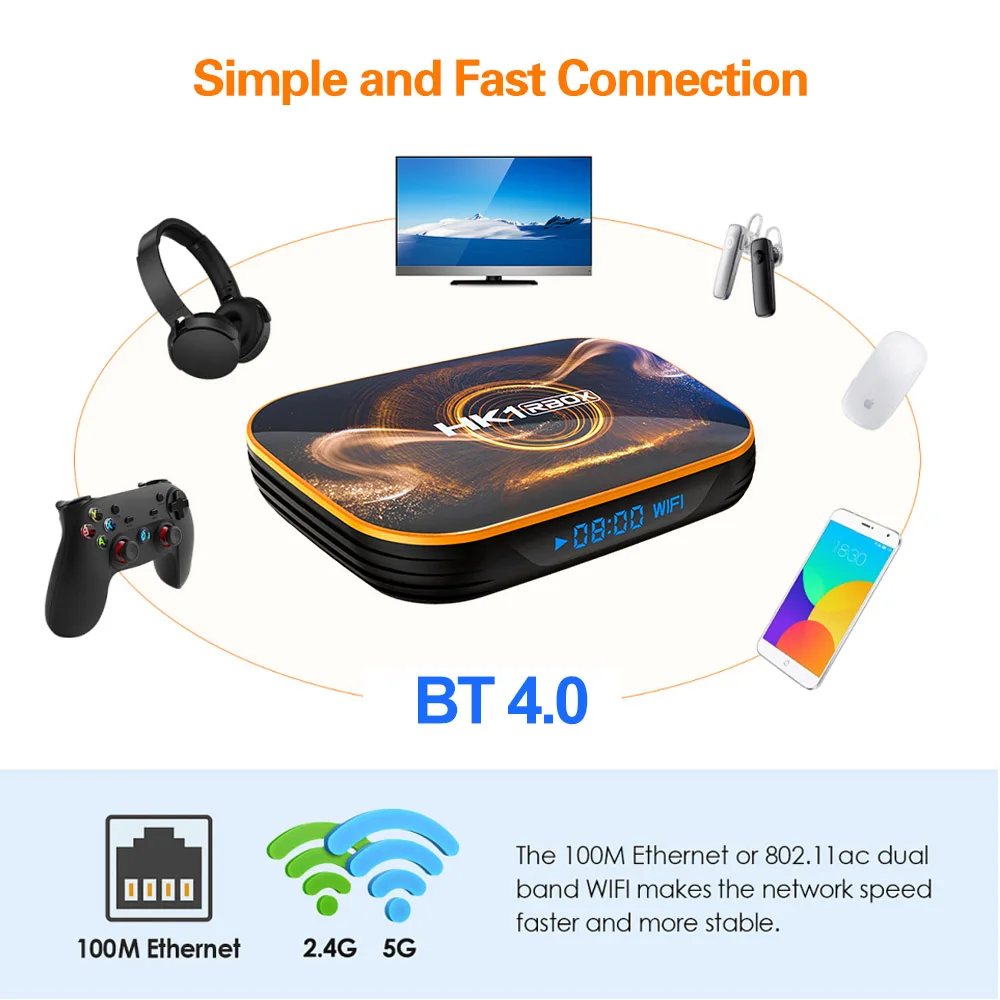 Смарт ТВ коробка Android 10 0 HK1 RBOX R1 MAX 4 Гб Оперативная память 128 Встроенная к HD медиа
