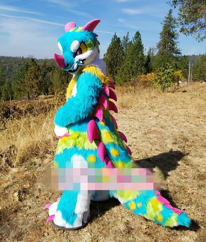 

Long Fursuit Dragon Mascot Costume Suit Cosplay Party Game Dress Outfits Clothing Advertising Carnival Halloween Adult Christmas