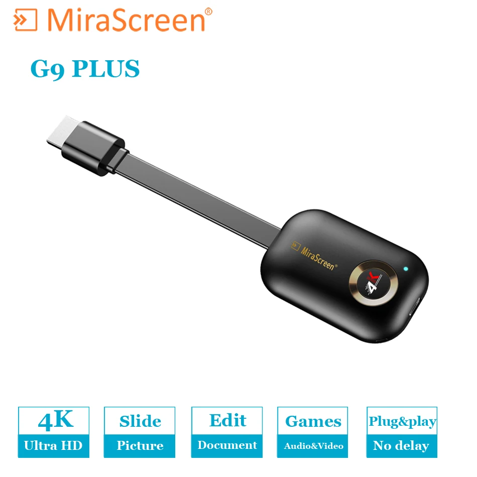 Mirascreen G9 Plus 2 4G/5G 4K Wifi адаптер HDMI совместимый приемник Miracast Airplay DLNA для Android