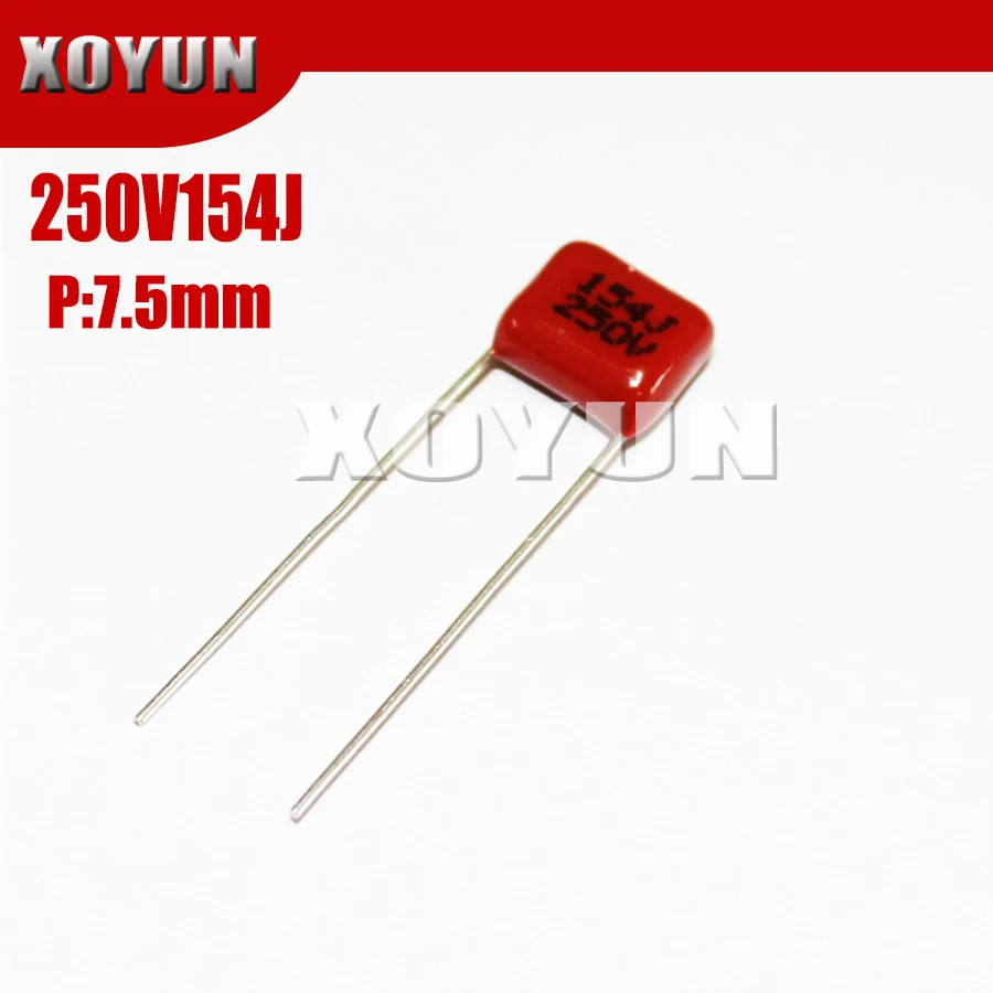 10 шт./лот CBB 250V154J 250V150NF 250V0.15UF шаг 7 5 мм 154J 250V полипропиленовый пленочный