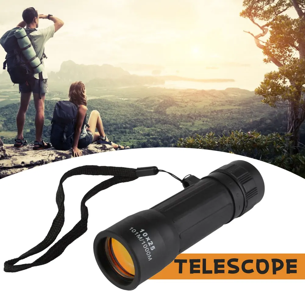 

10x25 HD 10X Monocular Mini Portable Telescope Waterproof Monocular Binoculars Optical Hunting Travel Camping Fishing Hiking