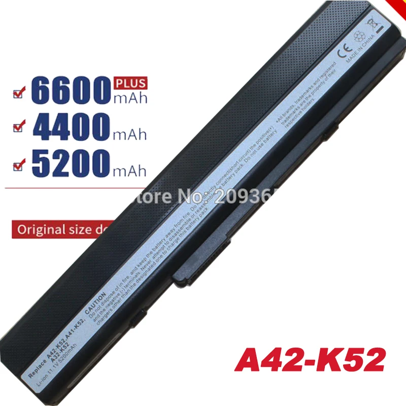 Аккумулятор для ASUS X52D X52DE X52DR X52F X52J X52JB X52JC X52JE X52JG X52JK X52JR X52N A32 K52 Fast|Аккумуляторы