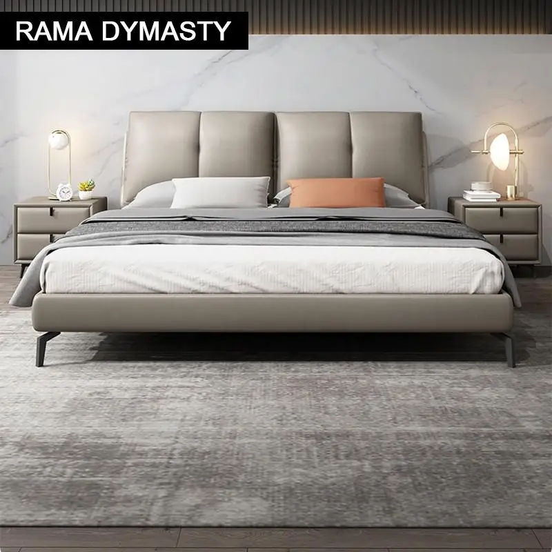 Мягкая кровать RAMA DYMASTY из натуральной кожи современный дизайн кровать/Модная