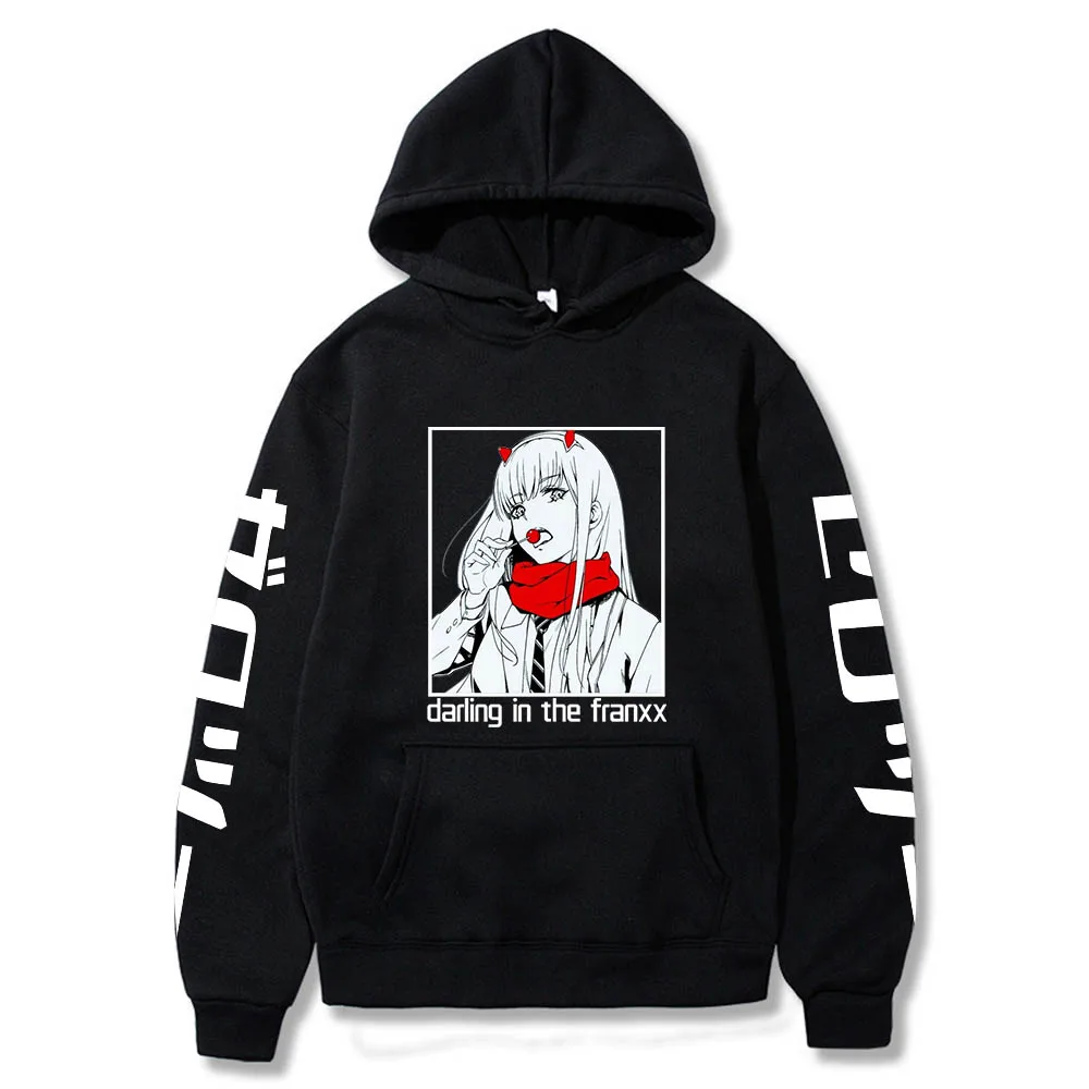 

DARLING in the FRANXX ZERO TWO Hoodie Men Women Harajuku Hip Hop Loose Sweatshirt Fleece Warm Tops