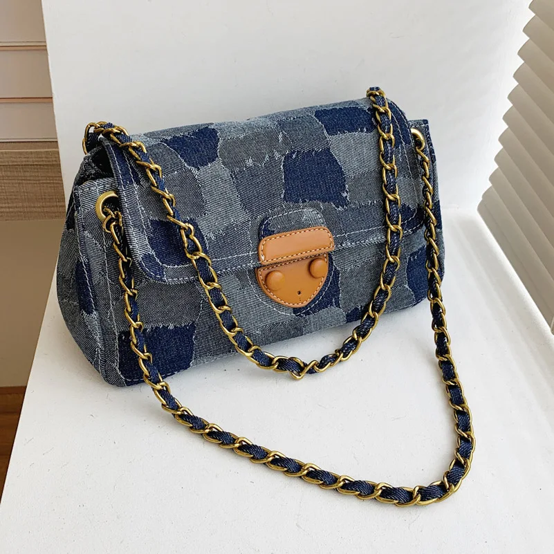 

Brand Designer Canvas Women's crossbody Bag Fashion Chain Messenger Bag Small Flap