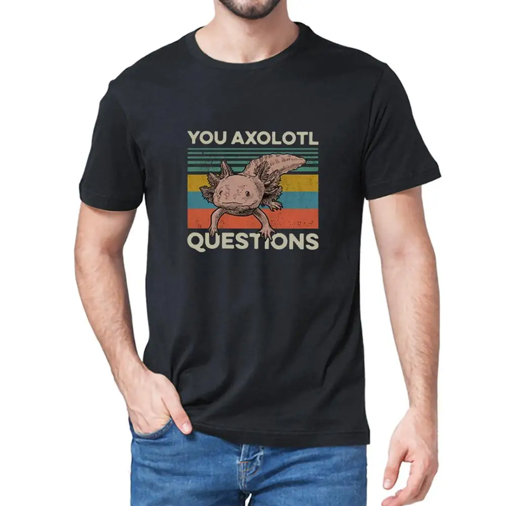 Винтажная Мужская футболка с коротким рукавом You Axolotl на тему вопросов животных