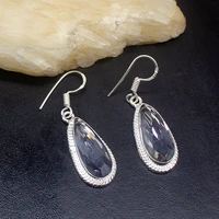 gemstonefactory big promotion single unique 925 silver elegant light amethyst women ladies gifts dangle drop earrings 20212188