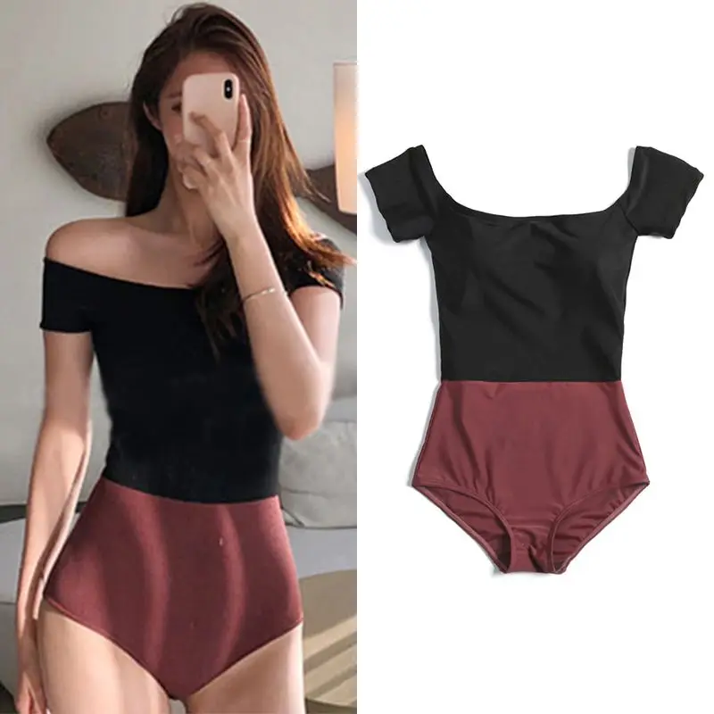 

Women Fashion Swimsuit Color Matching One Shoulder Bikini Beach Vacation Spa Triangle One-piece Swimsuit New Arrivals