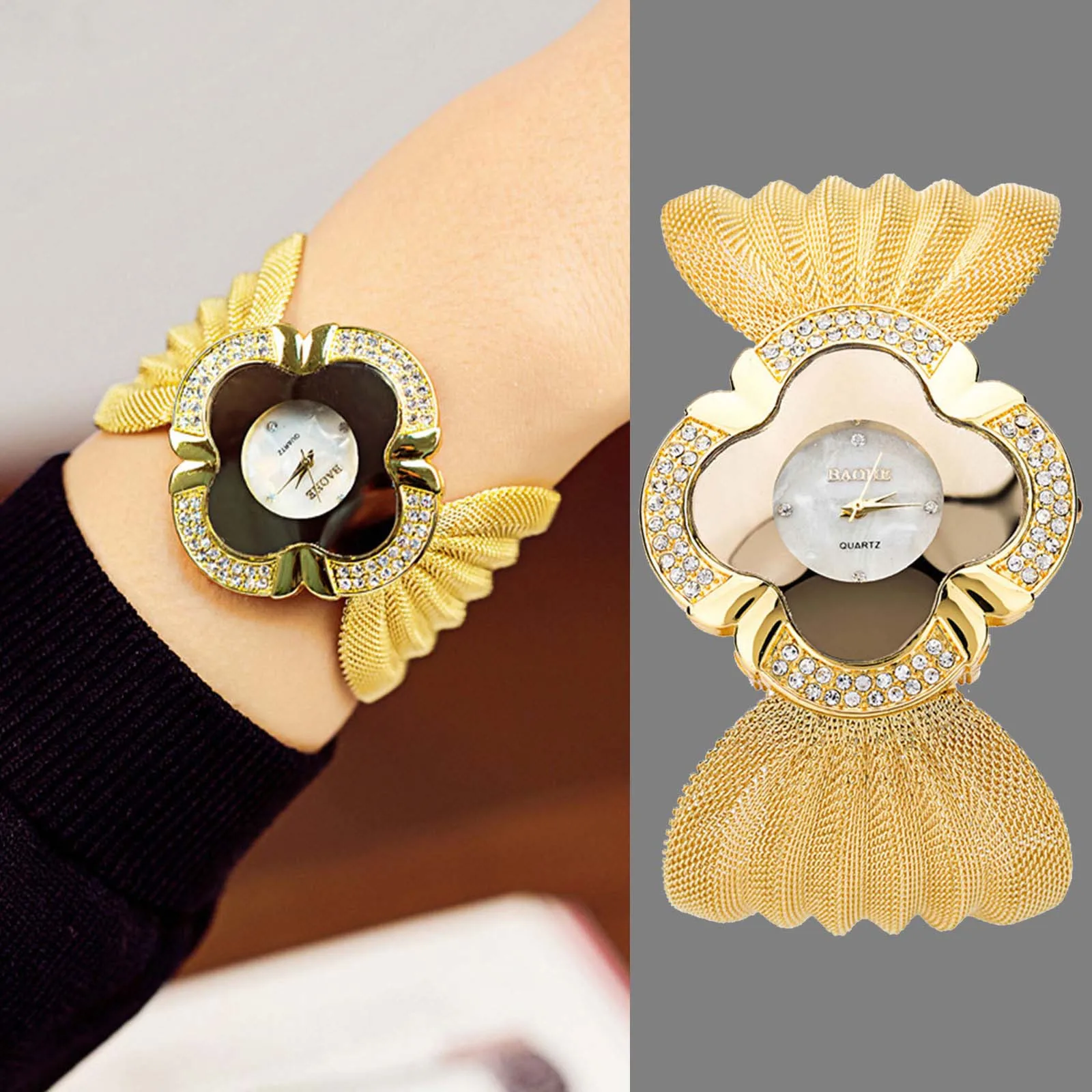 

Luxury Bracelet Watch Bright Diamond Butterfly Mesh Belt Ladies Quartz Watch Simple Dial Low-key Luxury And Practical 2021 New