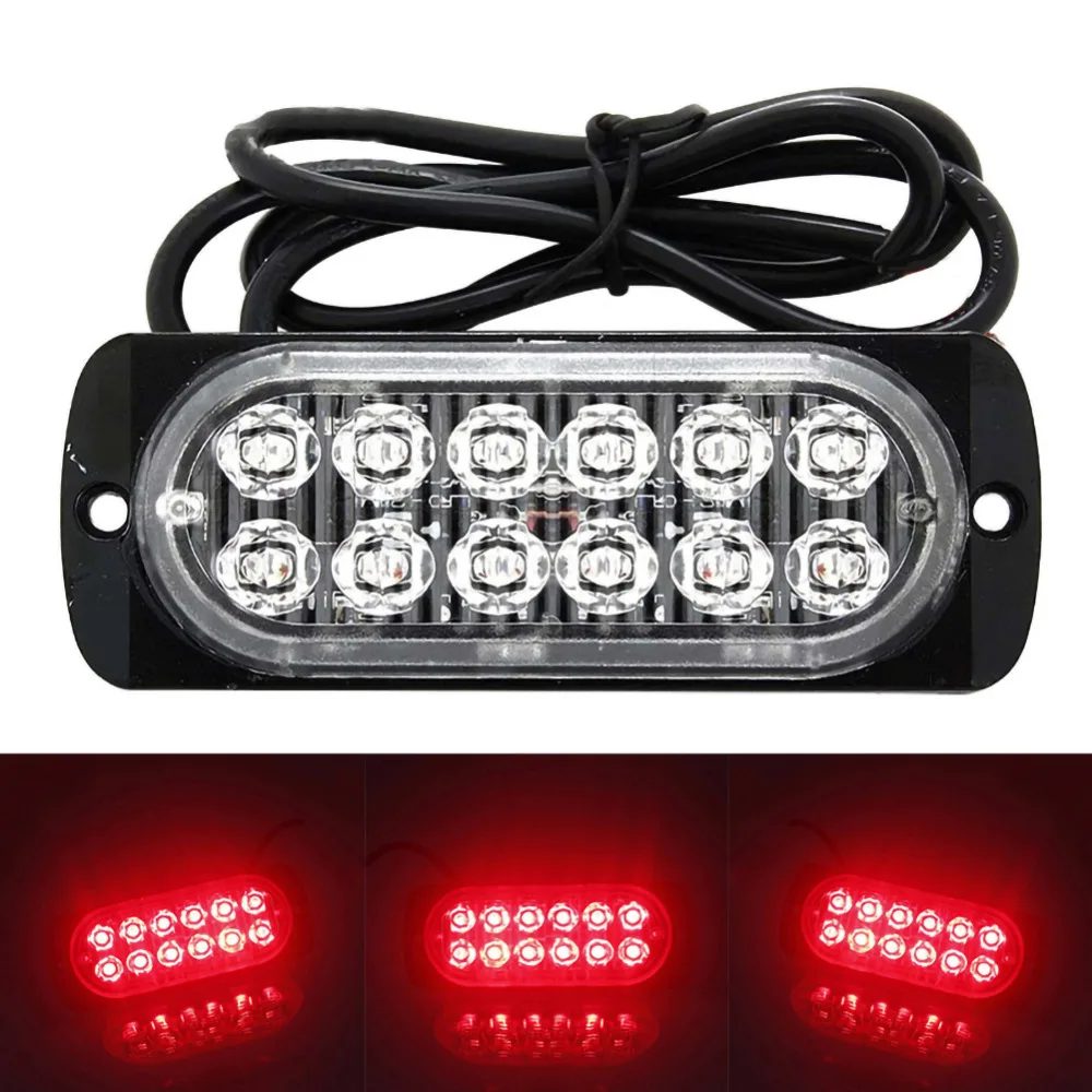 DC 12V красный 4/6/12 светодиодный стробоскоп Предупреждение светильник решетка автомобиля мигающий светильник грузовик Маяк опасности аварийного трафика светильник светодиодный срочно лампа