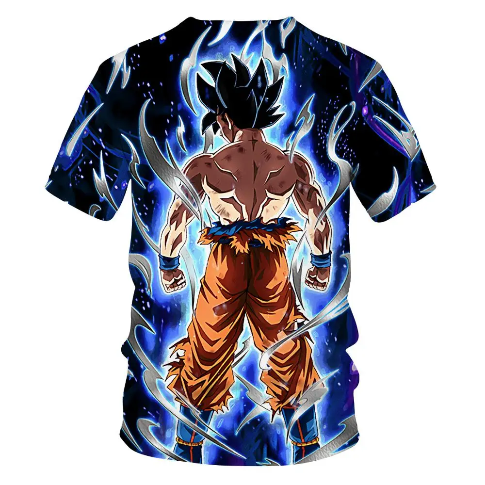 Мужская забавная футболка Goku с 3D принтом Dragon Ball Z летняя коротким рукавом модная