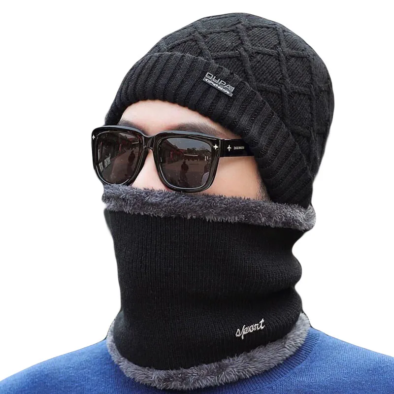 Брендовая Зимняя шляпа вязаная шапка шарф Skullies Beanies мужские зимние шапочки для