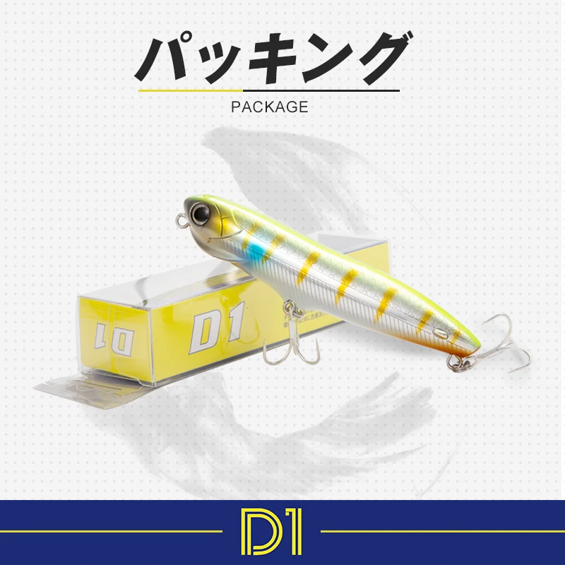 

D1 110mm/19.2g top water pencil wobblers Fishing Lure for fishing Long Casting Popper 8color Fake Leurre walk the dog hard lure