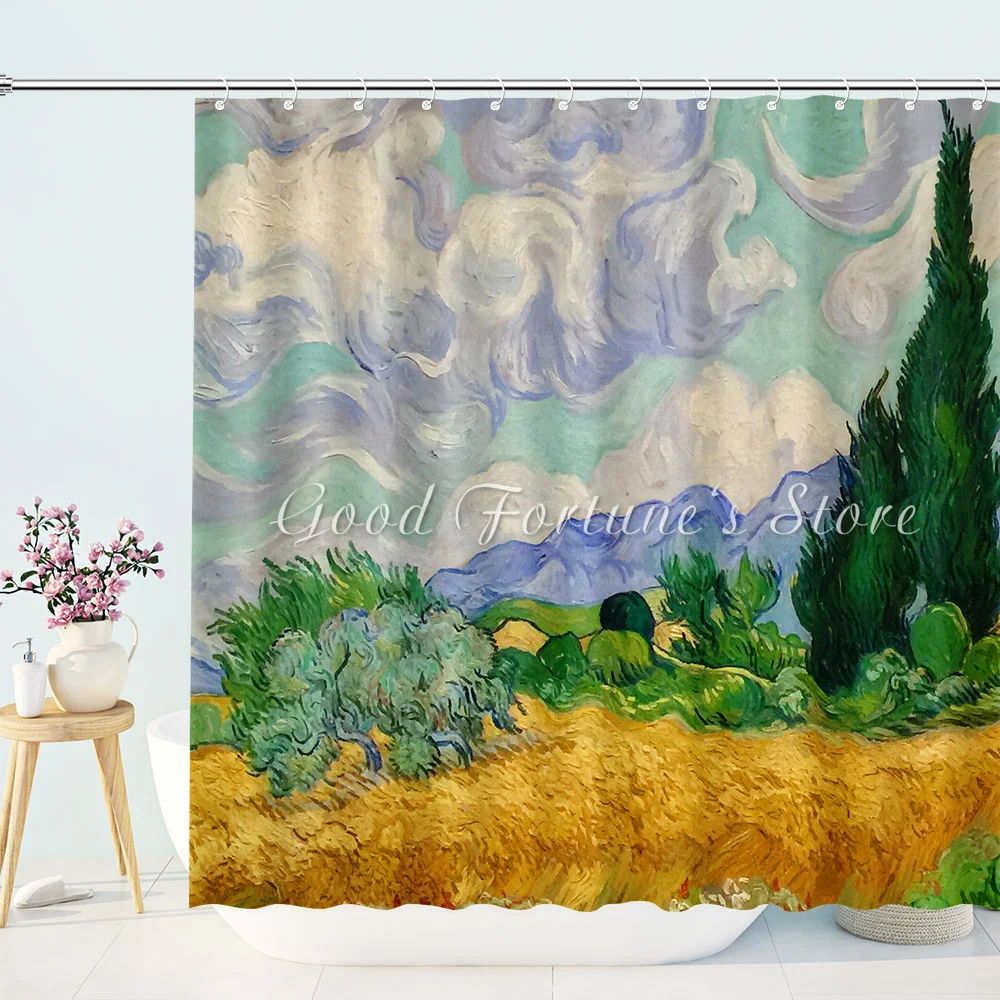 

Watercolor Landscape Art Shower Curtain