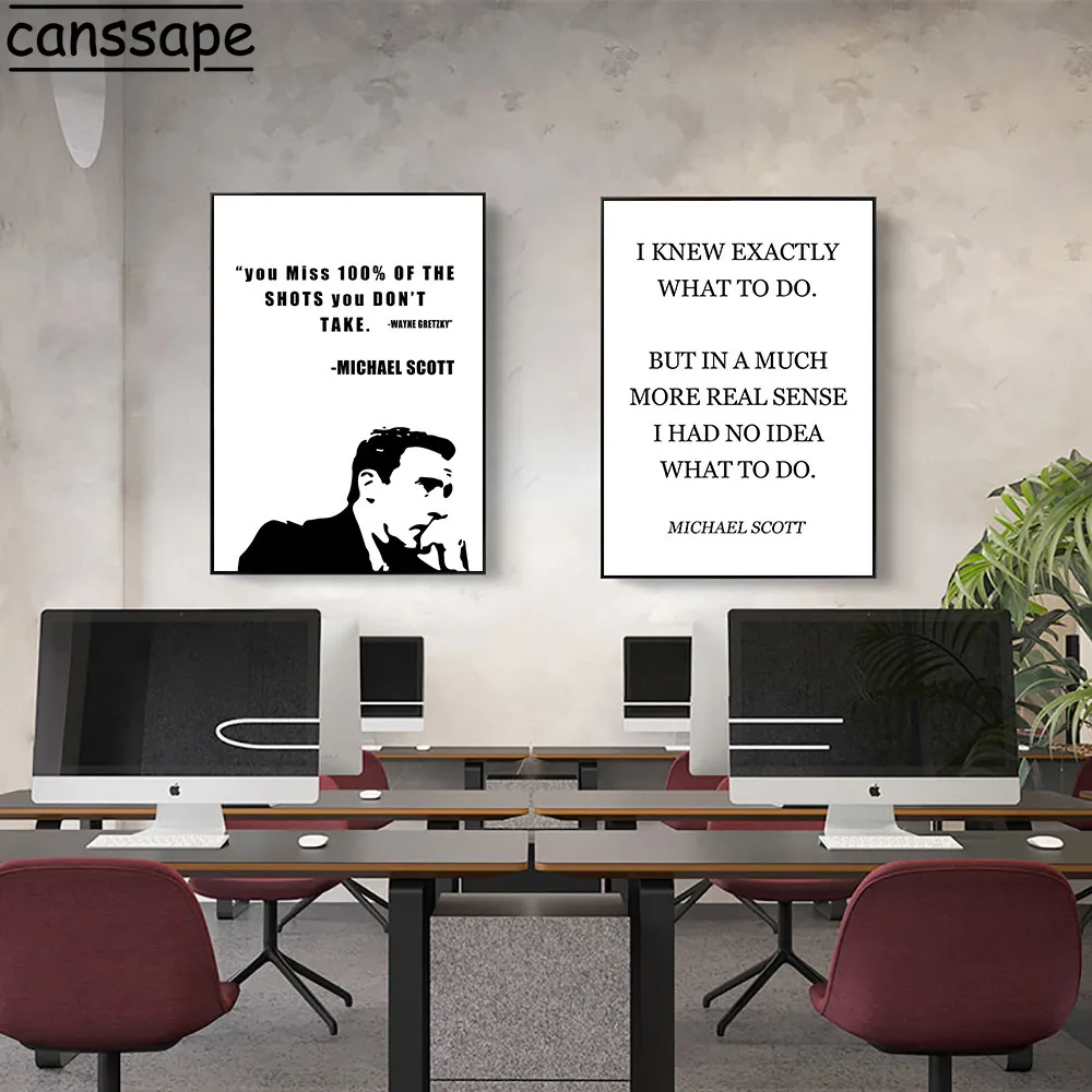 Офис ТВ-шоу художественный холст постер картина минималистский с Майклом