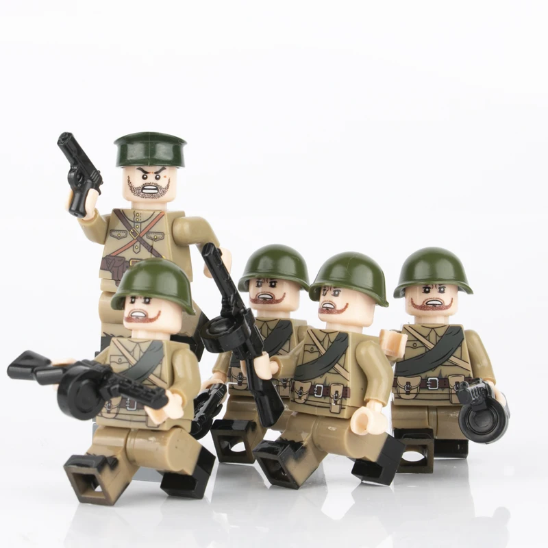 10 шт. WW2 военная армия советские солдаты фигурки строительные блоки русский